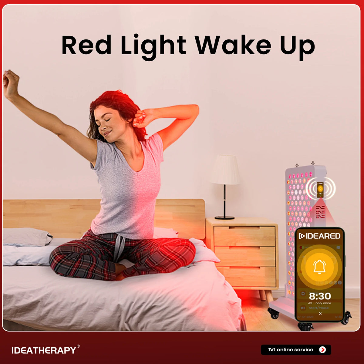 Person using the RLPRO200 red light therapy panel