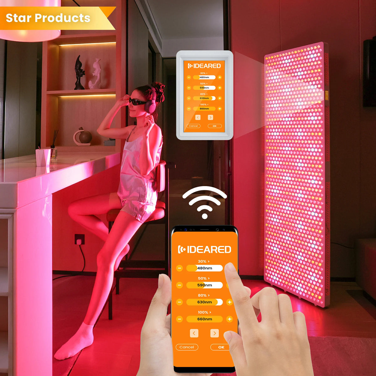 RLPRO2000 red light therapy panel app and control screen