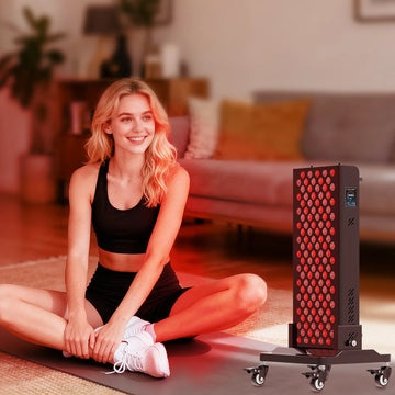 Person using the RTL120MAX-T red light therapy panel