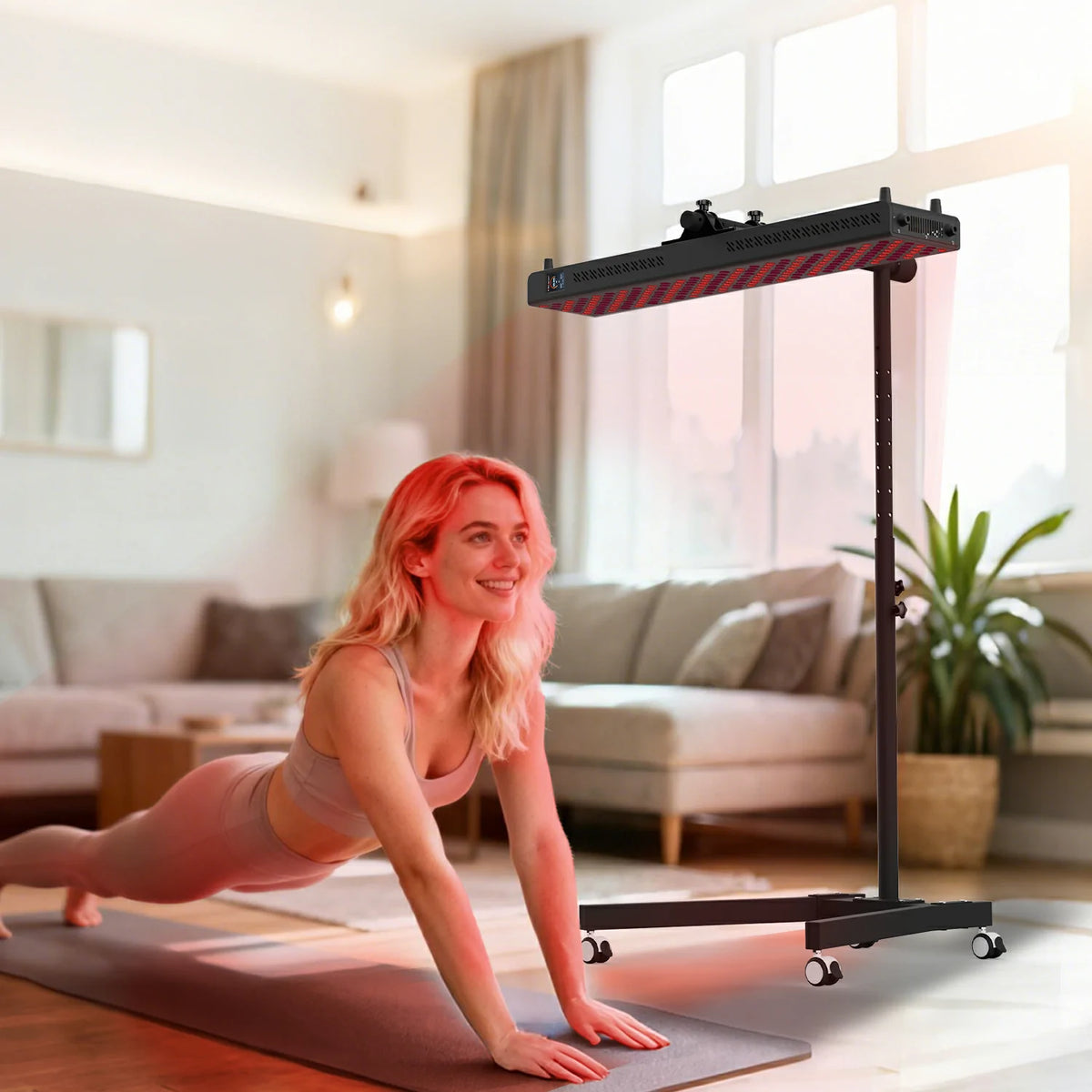 Person using the RTL300-T red light therapy panel