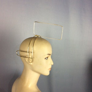 Mannequin Headpiece, Gold Metal Wire Headband with Upward Spike, Unique Dance Accessory
