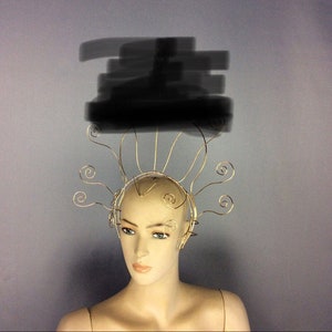 Wire Headpiece, Adult Gold Abstract Wire Art Crown, Theatrical Dance Costume Accessory