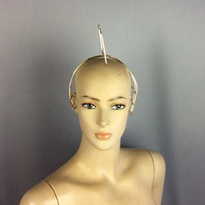 Mannequin Headpiece, Gold Metal Wire Headband with Upward Spike, Unique Dance Accessory