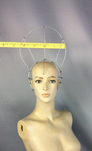 Wire Headpiece, Silver, Geometric Design, Dance Accessory