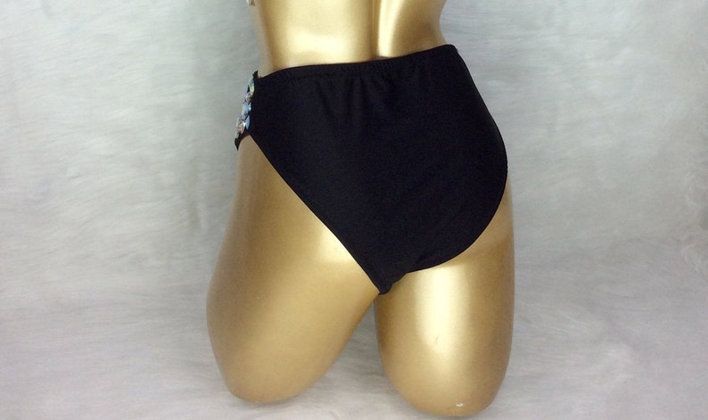 Women's Blue Sequin and Rhinestone Bra Top and High-Waisted Bottoms Set with Fringe Details for Rave Dance