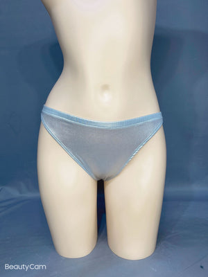 Dance Bottoms Women Gold Silver Metallic Ruched Sides High Cut Thong Bikini Bottoms for Pole Dance