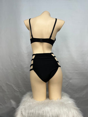 Dance Bra and Skirt Set Women's Silver and Black Mirrored Sequin and Fringe Belly Dance Costume