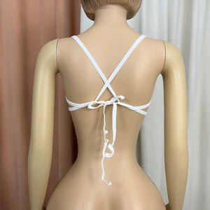 Dance Bra Women's Pink Sequin Heart Rhinestone Draped Fringe Festival Rave Top