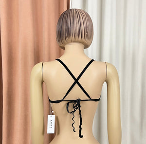 Sequin Fox Pasties Bra with Chains, Women's Red Beaded Festival Dance Top