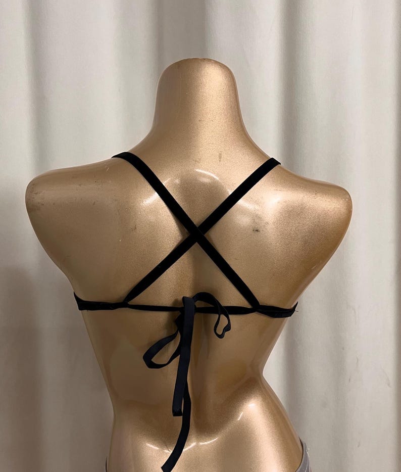 Dance Bra Top, Women's Black and Red Sequin Beaded Claw Fringe Belly Dance Costume