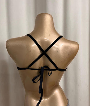 Dance Bra Top, Women's Black and Red Sequin Beaded Claw Fringe Belly Dance Costume