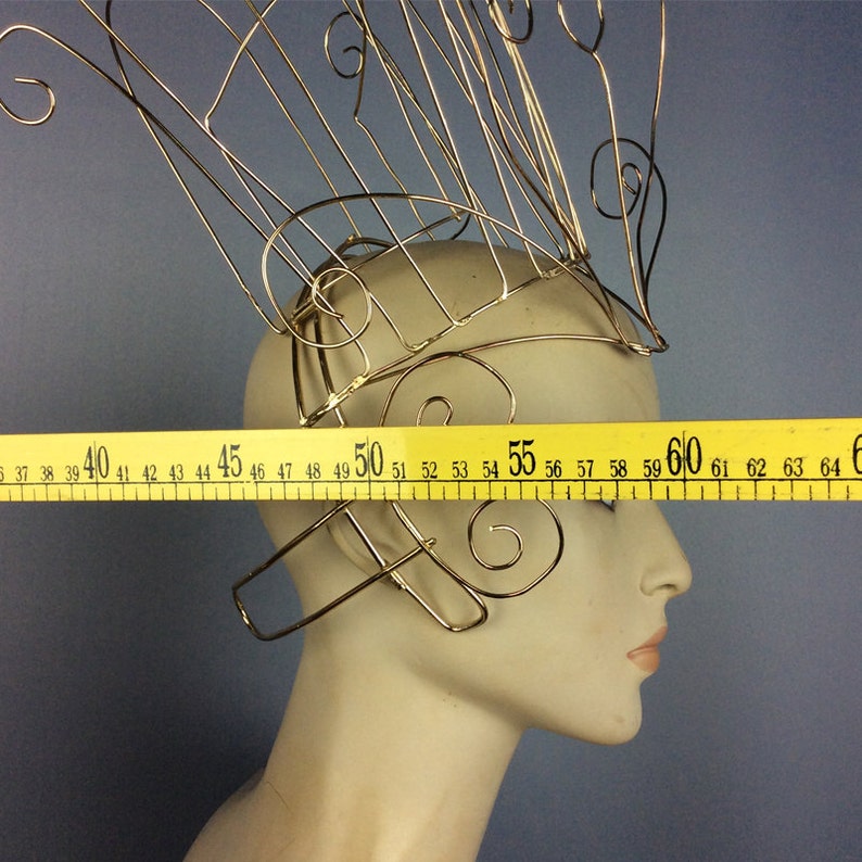 Wire Crown Headpiece, Gold Abstract Wire Art Headband, Avant Garde Festival Headdress