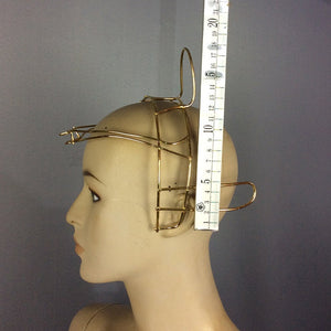 Dance Headpiece, Gold Wire Frame Headpiece, Abstract Geometric Design