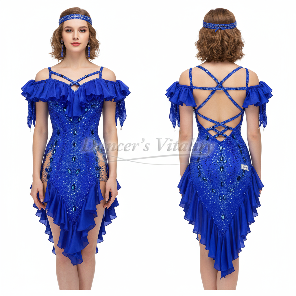 Latin Ballroom Dance Dress For Kids, Teens, And Adults For Exam, Competition, And Performance