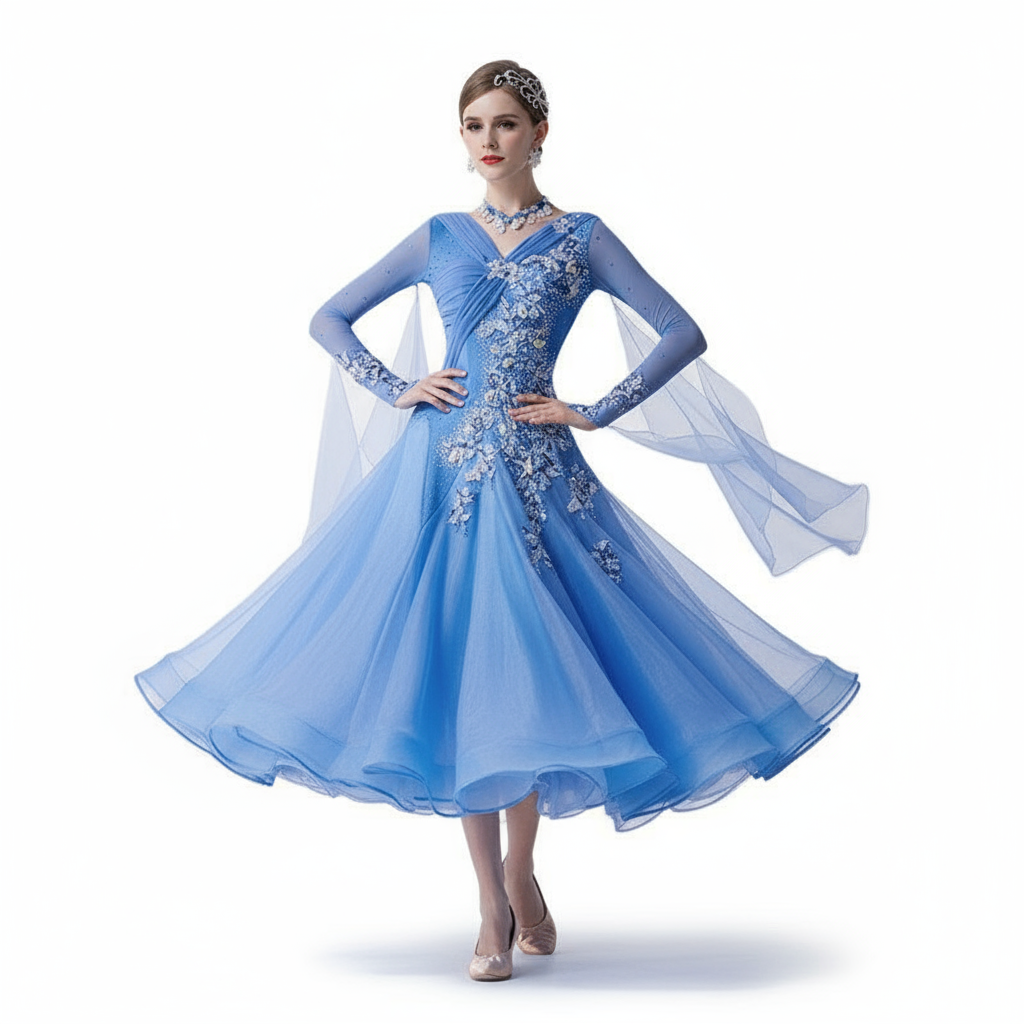 Girls' Standard Smooth Ballroom Dance Dress For Competition