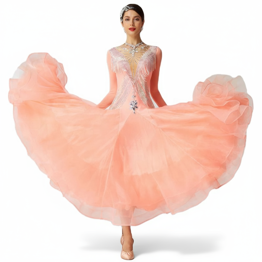Women's Ballroom Waltz Standard Competition Dance Dress For Performance