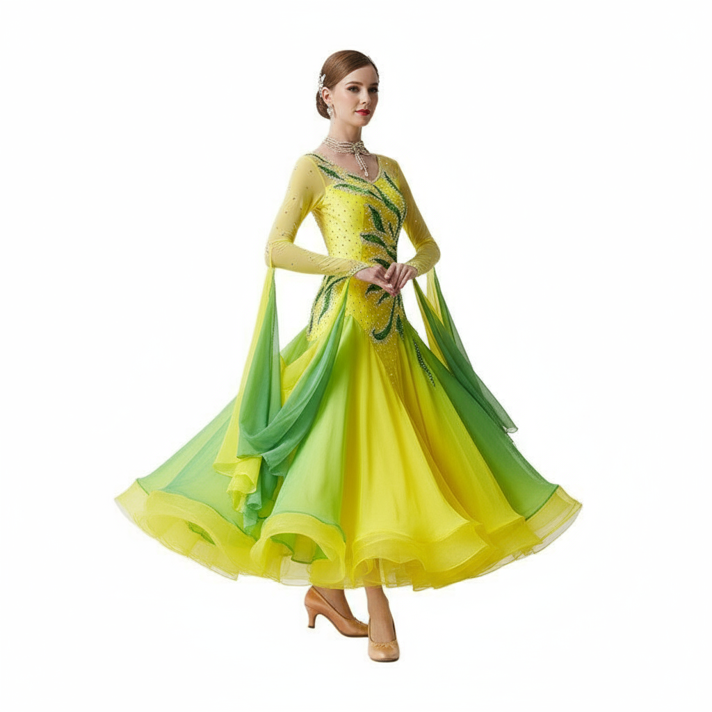 Women's Standard Ballroom Dance Dress For Competition And Performance