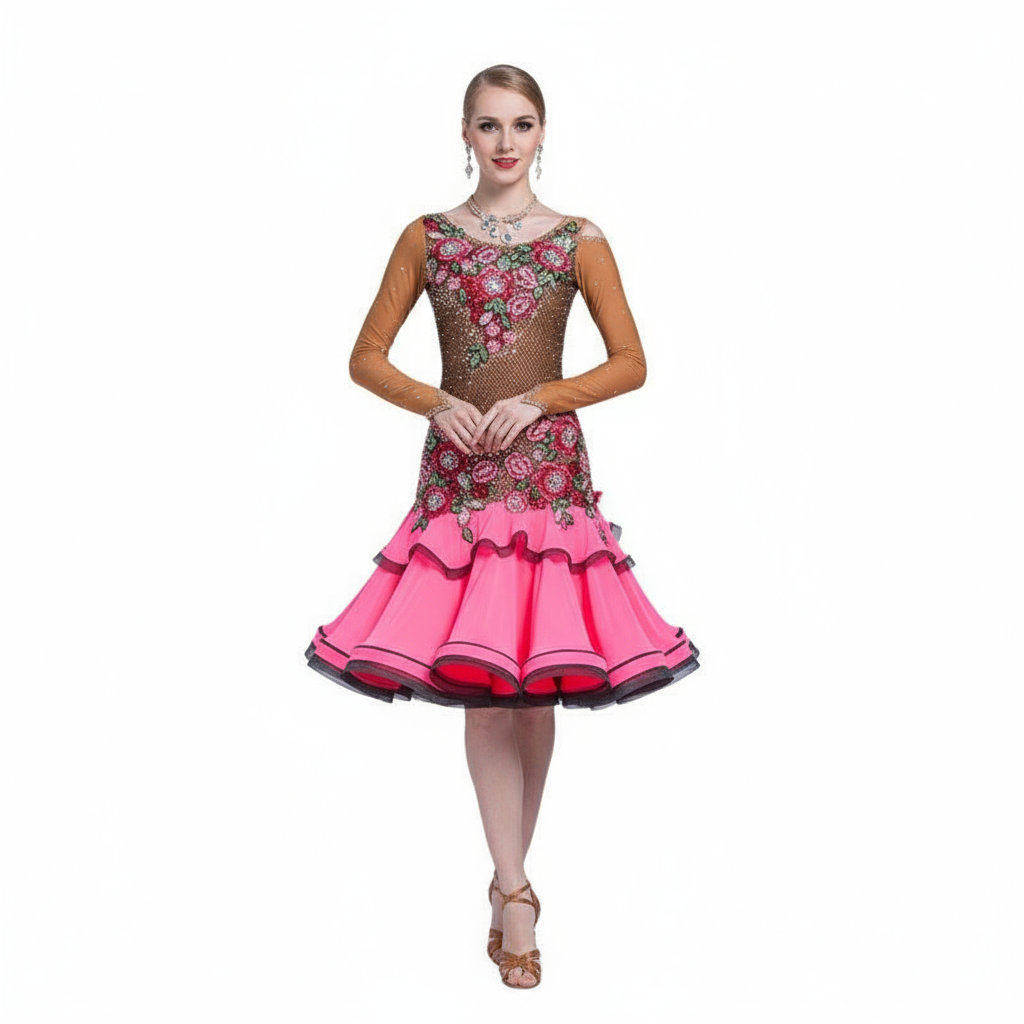 Women's Latin Ballroom Competition Dance Dress For Performance