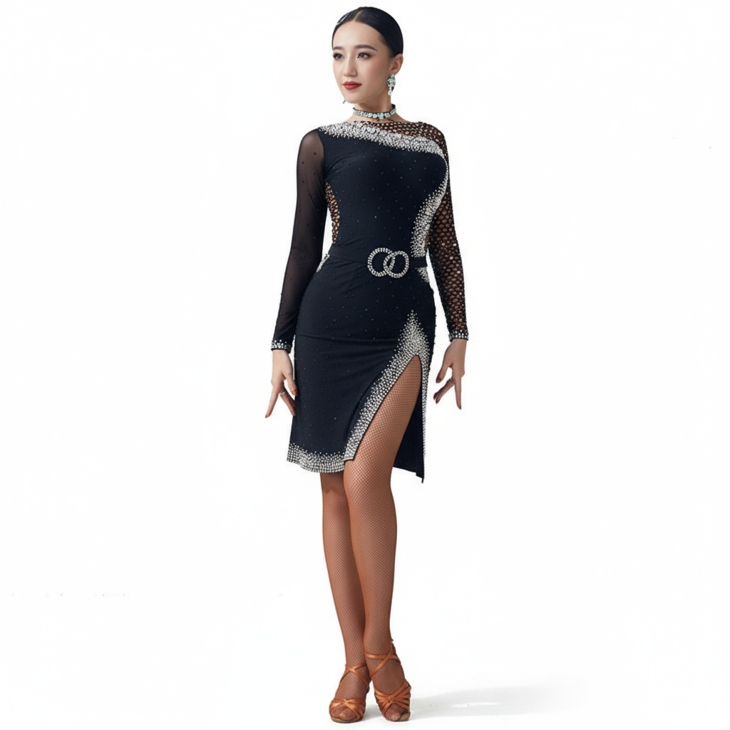 Latin Ballroom Competition Dance Dress For Adult Rumba Cha-Cha