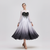 Ballroom Dance Dress International Standard Silk Black White Ombre Pearl-Embellished For Women's Competition