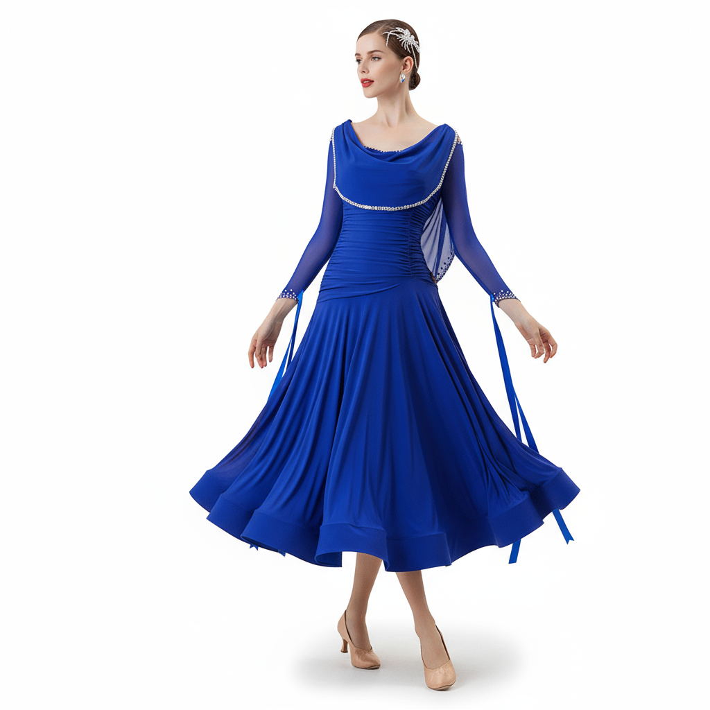 Women's Custom International Standard Ballroom Dance Dress For Stage Performance