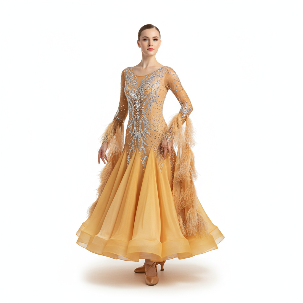 Women's Ballroom Dance Competition Dress In Performance Fabric For Blackpool