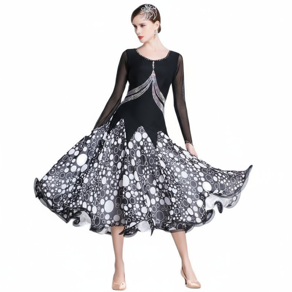 Women's International Standard Ballroom Practice Dress With Long Skirt