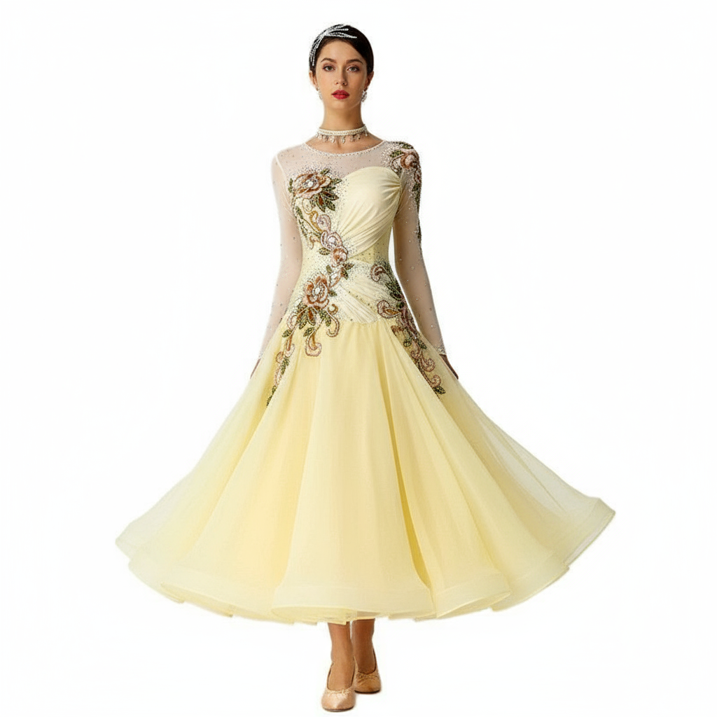 Girls' Standard Ballroom Dance Dress For Competition