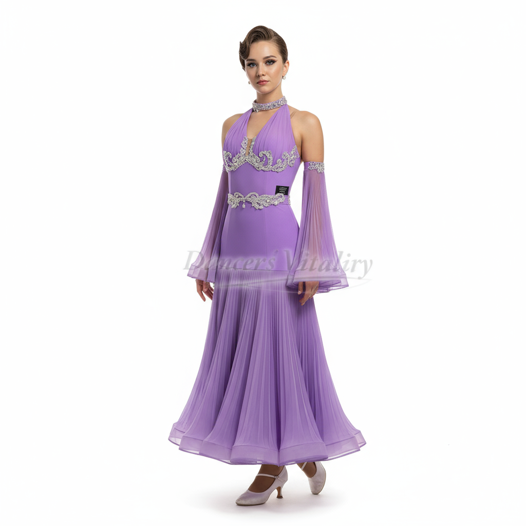 Women's Ballroom Dance Competition Dress For Waltz Foxtrot Tango Quickstep, Adult & Teen