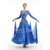 Blue Long Sleeve Waltz Professional Big Swing Dresses Customized Adult Ballroom Dance Foxtrot Tango Contest Attire