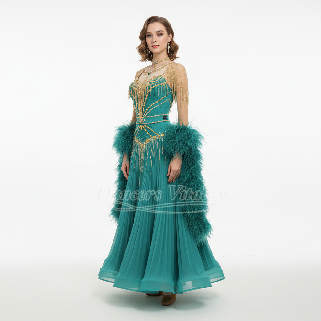 Girls' Kids & Teens International Standard Ballroom Dress For Waltz, Foxtrot, Tango, Quickstep Competition