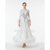 Standard Ballroom Dance Dress With Ostrich Feather Hem Full Swing Skirt White For Adult & Kids Performance