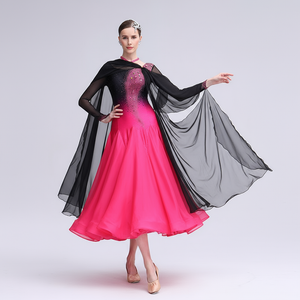 Women's Standard Ballroom Waltz Dress With Rhinestones, Multicolor For Competition