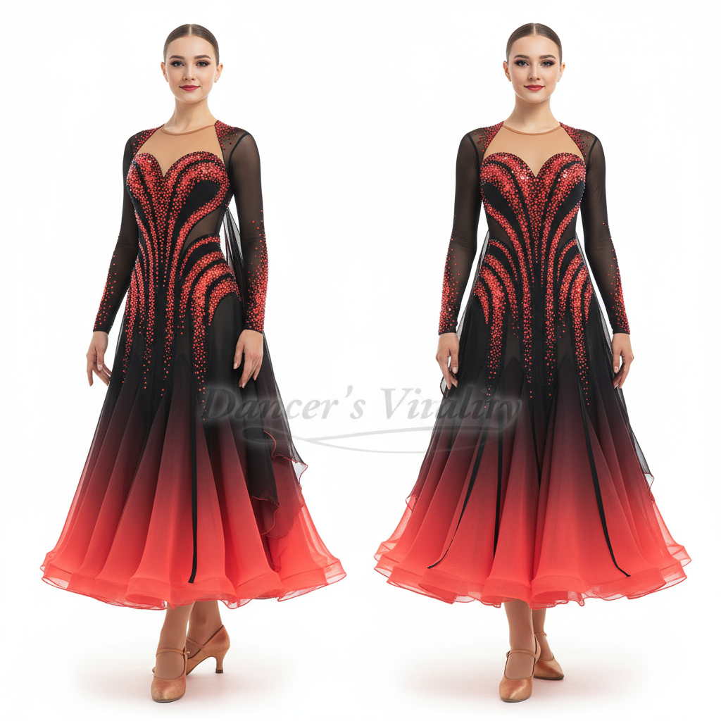 Adult Ballroom Dance Professional Big Swing Dresses for Women Waltz Foxtrot Tango Performances and Competition Clothes Customize