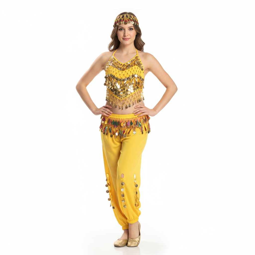Hot sale kids belly dance 4pcs(top+pants+waist chain+veil) indian clothes rose/red/yellow girls belly dance costume 3306