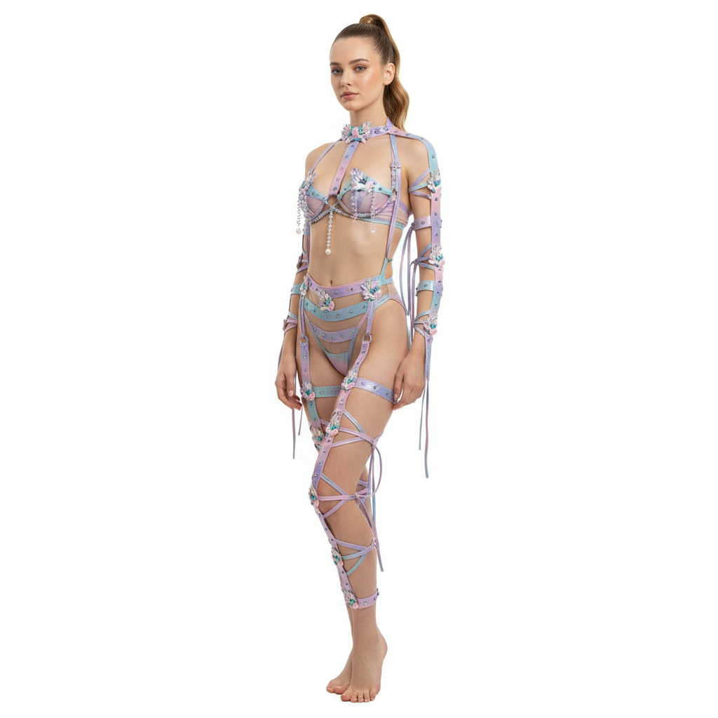 carnival 2024 multi color design with stones for rave EDC party,samba carnival