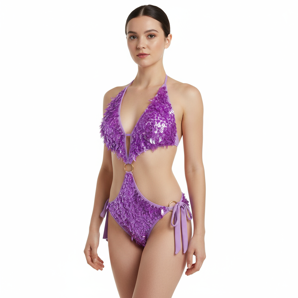 Flashing Sequins One-Piece Bodysuit Women's Singer Dance Sexy Party Evening Carnival Costumes Stage Dance Wear Nightclub Outfit BS11