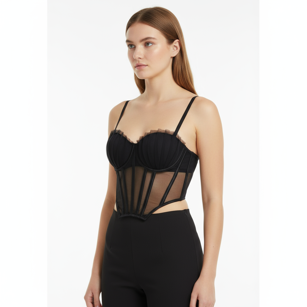 Fishbone lace sexy spicy girl corset, small camisole, vest, women's strapless, waist cinching, slimming underwear, top support bra, thin design