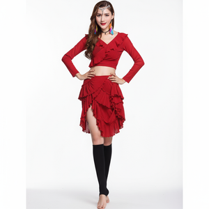 New belly dance costume Crop. Top+Long Skirt 2pc/set Suit for womens Performance suit Belly dance wear Training Clothing HY1157