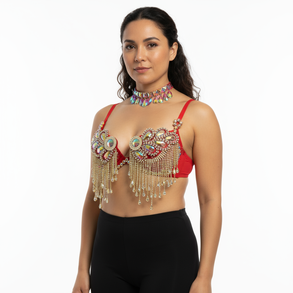 New Handmade Samba Carnival  Wire Bra With Stones For EDC Festival Rave Carnival BB053