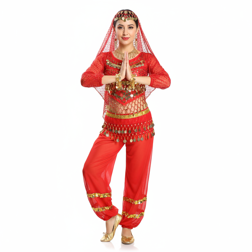 New Children Belly Dance Costumes kids belly dance 4pcs(top+pants+waist chain+veil) indian \girls belly dance costume 3307