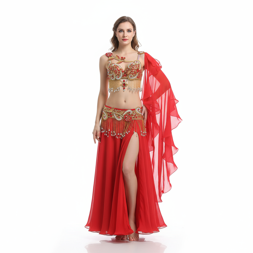 New Professional Sequined Belly Dance Clothing Performance Outfits Belly Dancing Clothes Bellydance Bra&Belt&Skirt Suit TF1921 + SK1905