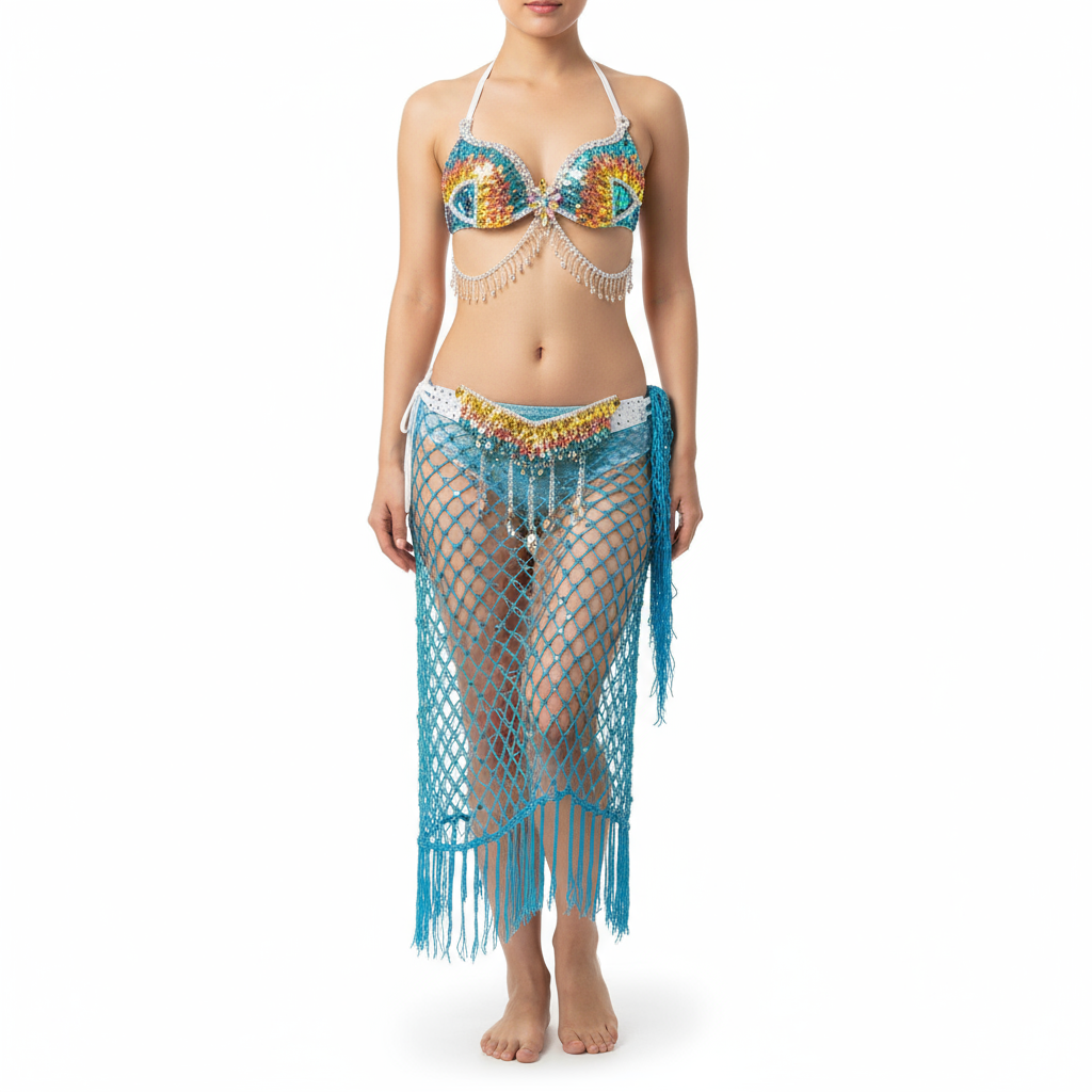 New Arrival Sexy Samba Carnival For Women Wire Bra,Belt,Hio scarf and panty  stones Samba Suit C035