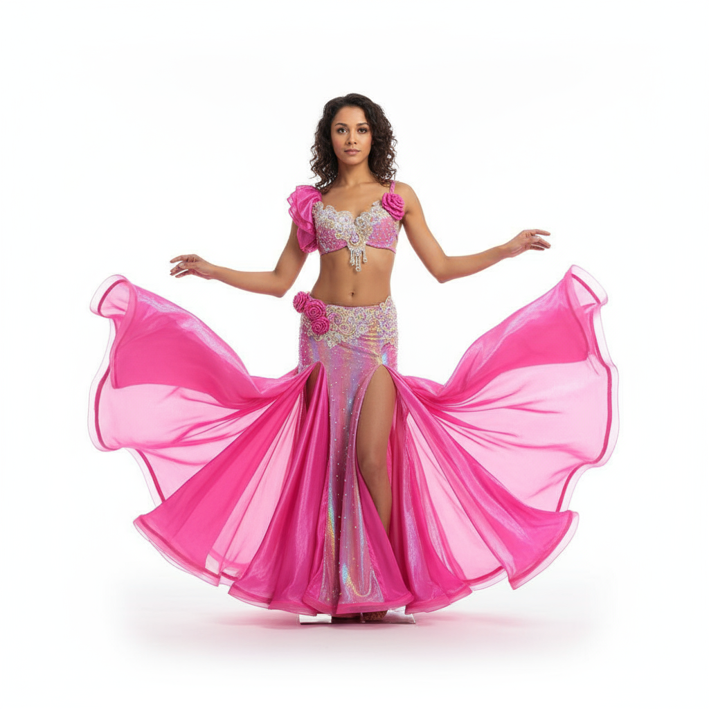 New Design Top Grade Oriental Belly Dance Set Performance Outfits Costume Beaded Belly Dancing Clothes Bellydance Top&Skirt TF2052