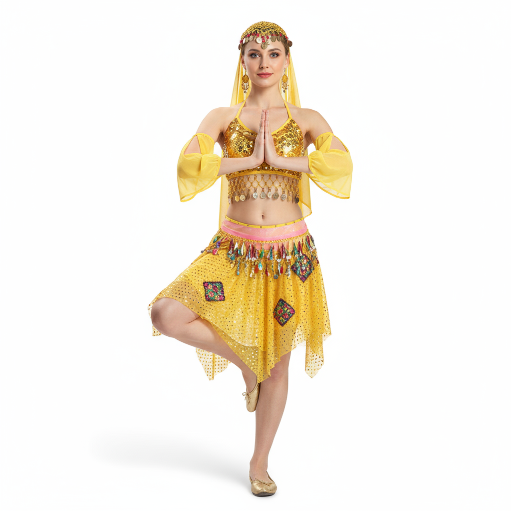New Handmade Children Belly Dance Costumes Kids Belly Dancing Girls Bollywood Indian Performance Cloth Whole Set 6 Colors 3303