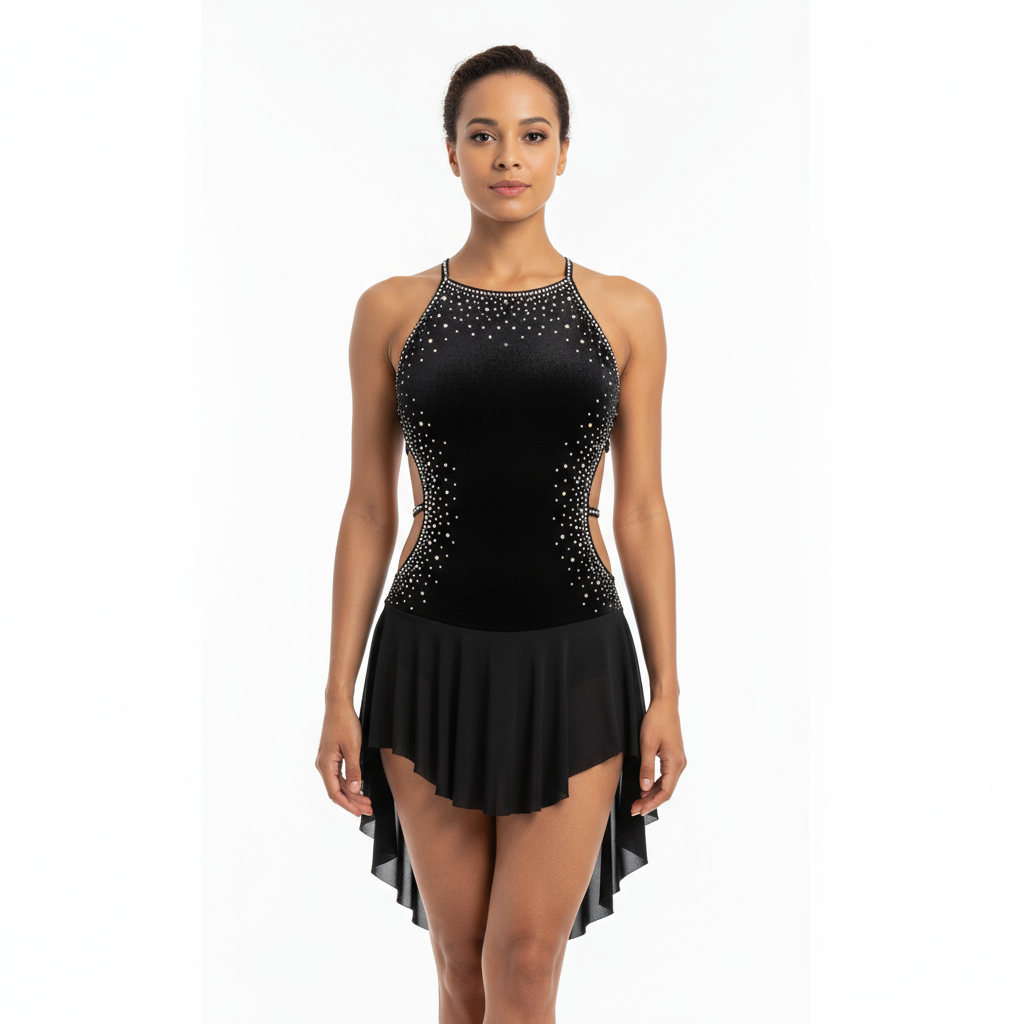 Long kimono coat stage performance costumes and black velvet dress