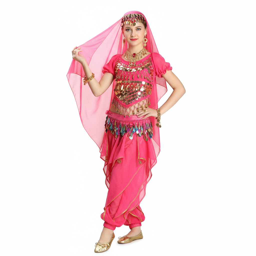 Hot selling Handmade Kids Belly Dancing Children Belly Dance Costumes Girls Bollywood Indian Performance Cloth Whole Set 3 Color 3304
