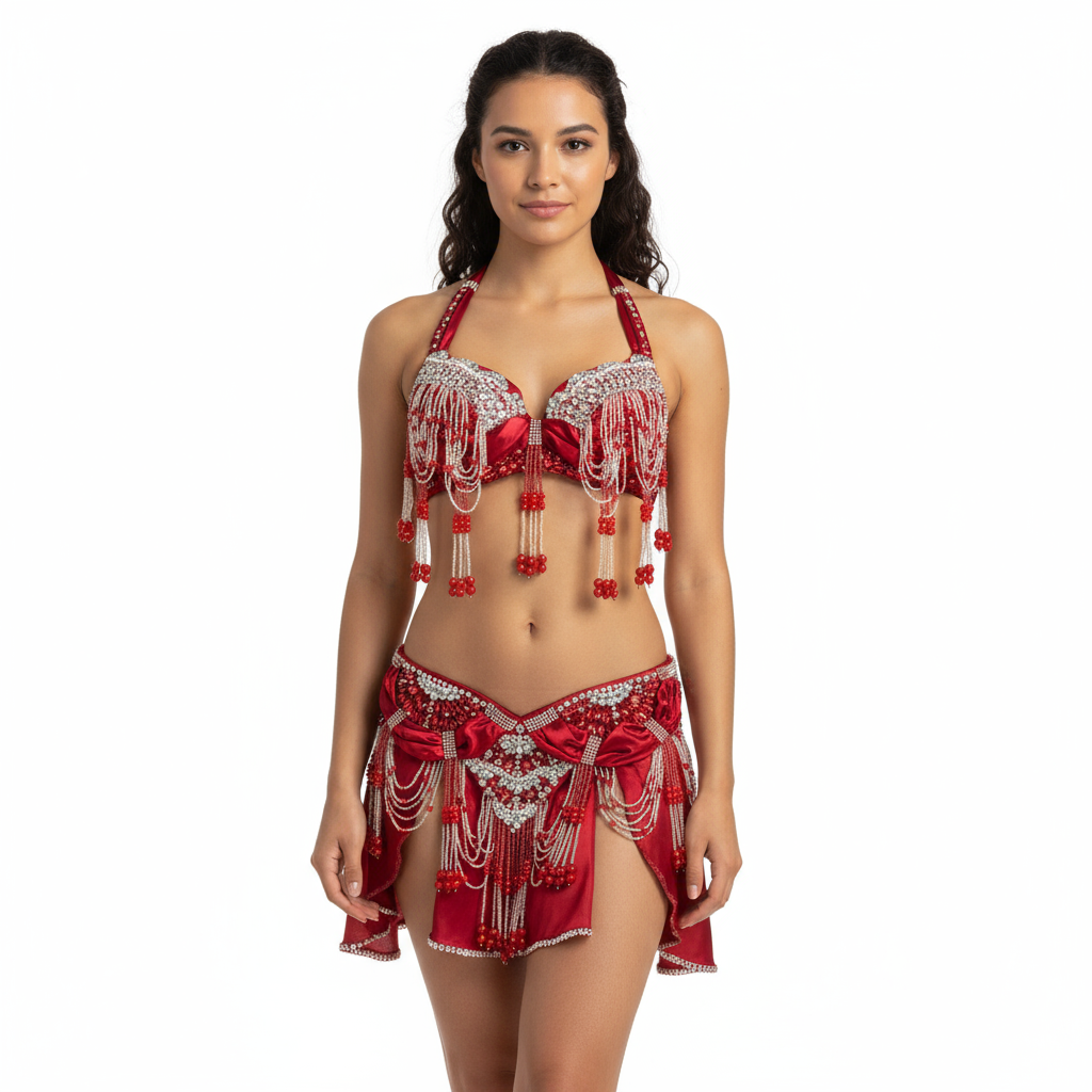 hot selling belly dancing performance costumes,handmade beading set bra&belt set TF1356