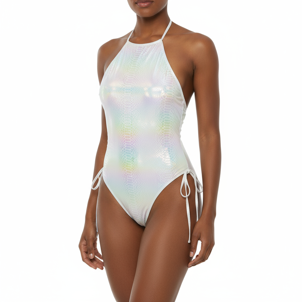 New Women Glitter Swimsuit Sexy One Piece Shiny Bikini Swimsuit Set Summer Holiday Monokini Swimwear Beachwear Bathing Suit