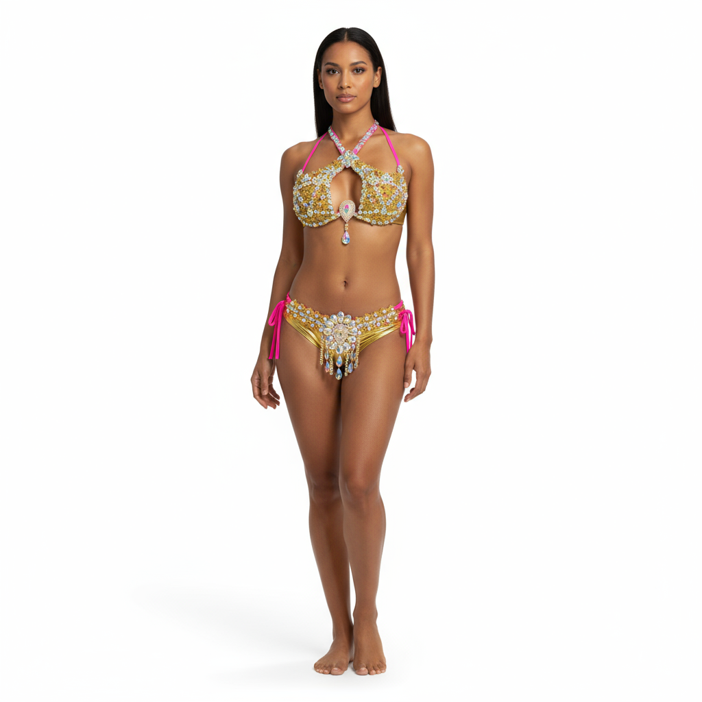 New Stage Show Costumes Sexy Samba Carnival Belly Dance Costume Suit For Women Wire Bra Belt Set Party Rave Dancer Wear Outfit